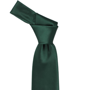 Knot on a hunter green tie