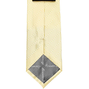 Canary Yellow Kimberly Chevron Striped Extra Long Necktie