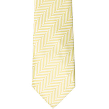 Load image into Gallery viewer, Canary Yellow Kimberly Chevron Striped Extra Long Necktie