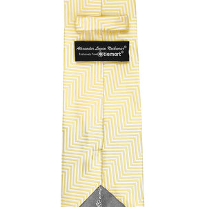 Canary Yellow Kimberly Chevron Striped Extra Long Necktie