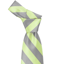 Load image into Gallery viewer, Lime and gray striped tie knot