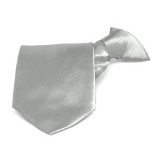 Load image into Gallery viewer, Mercury Silver Solid Color Clip-On Tie