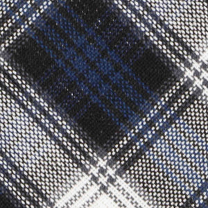 Closeup of a navy blue plaid fabric