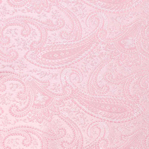 Closeup of a pale pink paisley pattern