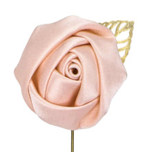 Load image into Gallery viewer, Closeup of the puff on a petal pink lapel pin