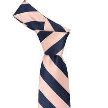 Load image into Gallery viewer, Petal and navy blue striped tie knot