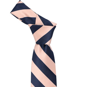 Petal and navy blue striped tie knot