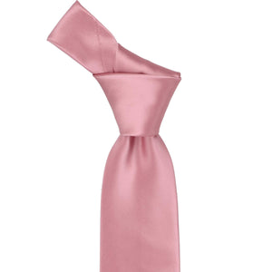 Knot on a pink champagne solid tie