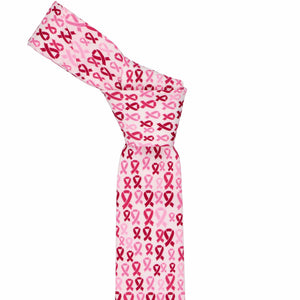 Knot on a pink ribbon slim necktie