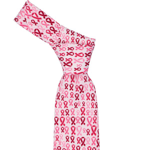 Knot on a pink ribbon necktie