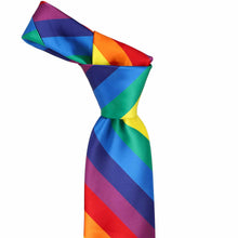 Load image into Gallery viewer, The knot on a rainbow striped tie