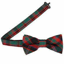 Load image into Gallery viewer, Open band collar on a red and green plaid bow tie