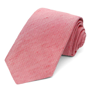 Red linen tie in a narrow width