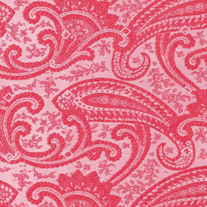 Closeup of a red paisley pattern