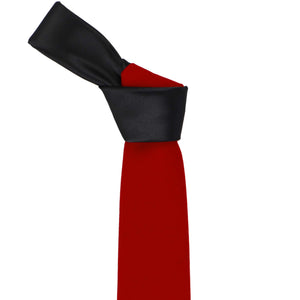 Knot on a red velvet necktie