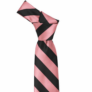 Rose Petal Pink and Black Striped Tie