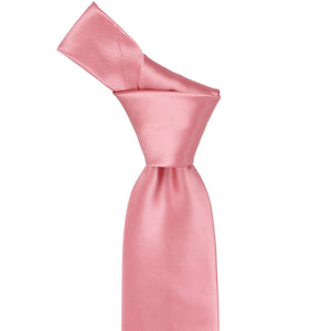 Knot on a rose petal pink necktie