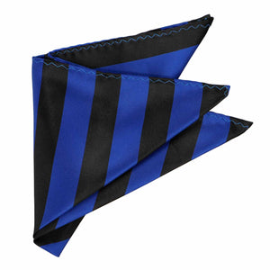 Royal Blue and Black Striped Pocket Square | Shop at TieMart – TieMart ...