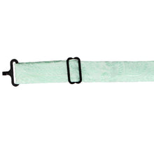 Load image into Gallery viewer, Band collar on a seafoam paisley bow tie