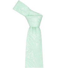 Load image into Gallery viewer, Tied knot on a seafoam necktie