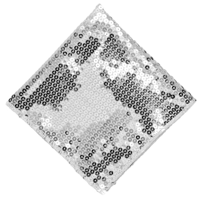 A silver sequin pocket square