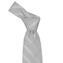 Load image into Gallery viewer, Silver tone on tone striped tie knot