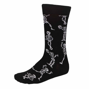 Black and white skeleton sock