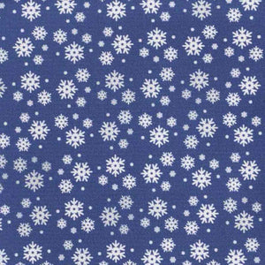 Closeup of a snowflake pattern in blue and white