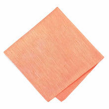 Load image into Gallery viewer, A folded light orange pocket square with a linen texture