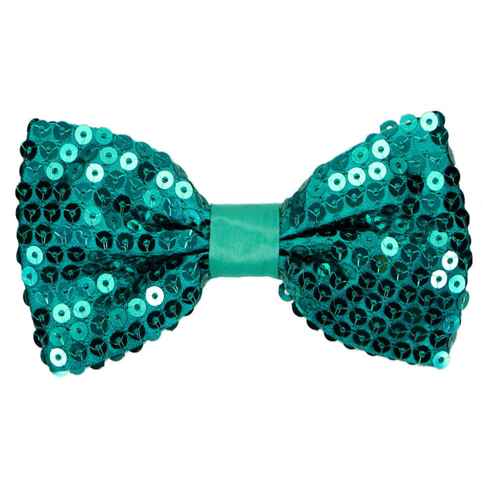 Teal sequin bow tie