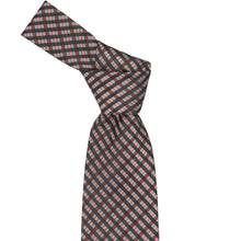 Load image into Gallery viewer, Knot on a terracotta plaid tie