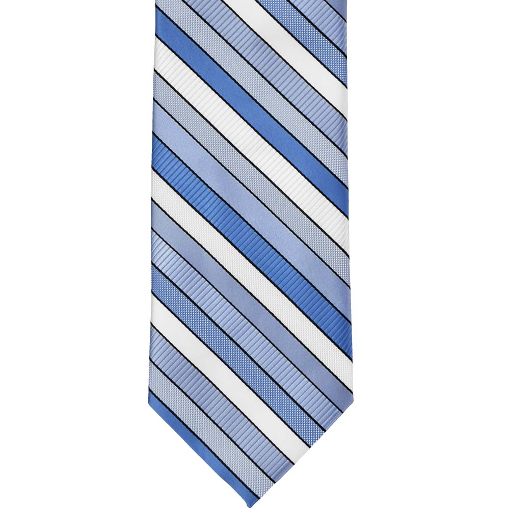 Wave Blue Striped Necktie | Shop at TieMart – TieMart, Inc.