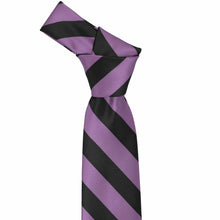 Load image into Gallery viewer, Knot on a wisteria and black striped tie