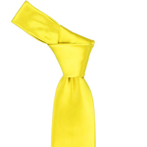 Knot on a yellow necktie