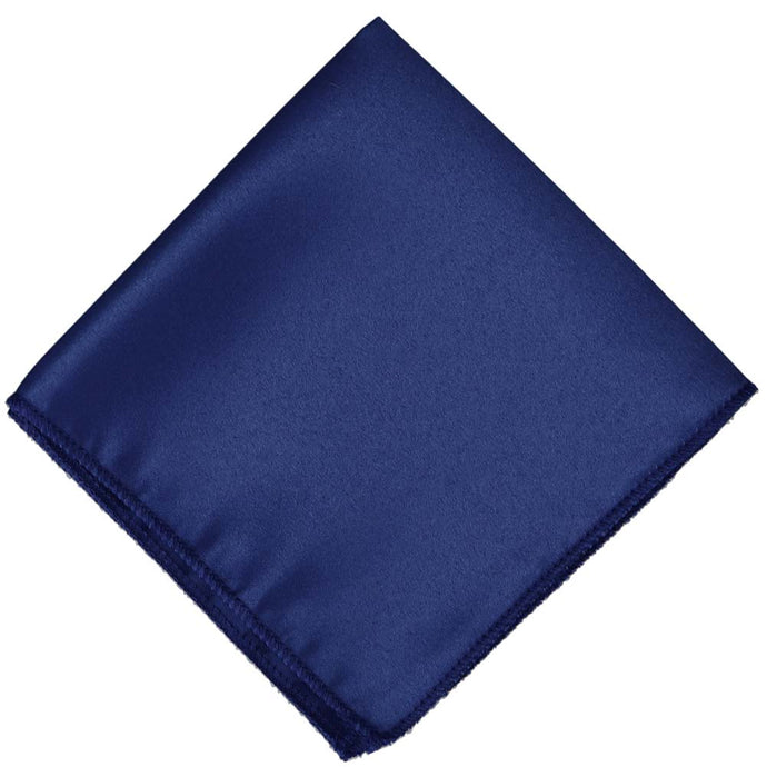 Aircraft blue solid pocket square folded to a diamond shape