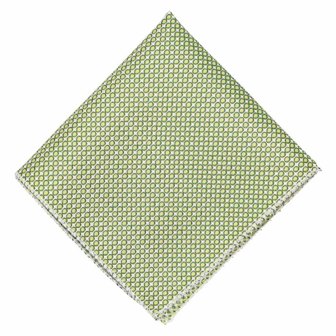 Light green grain pattern pocket square, flat front view