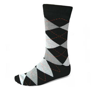 Men's Black and Gray Argyle Socks