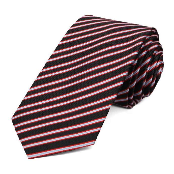 Black Alice Striped Slim Necktie