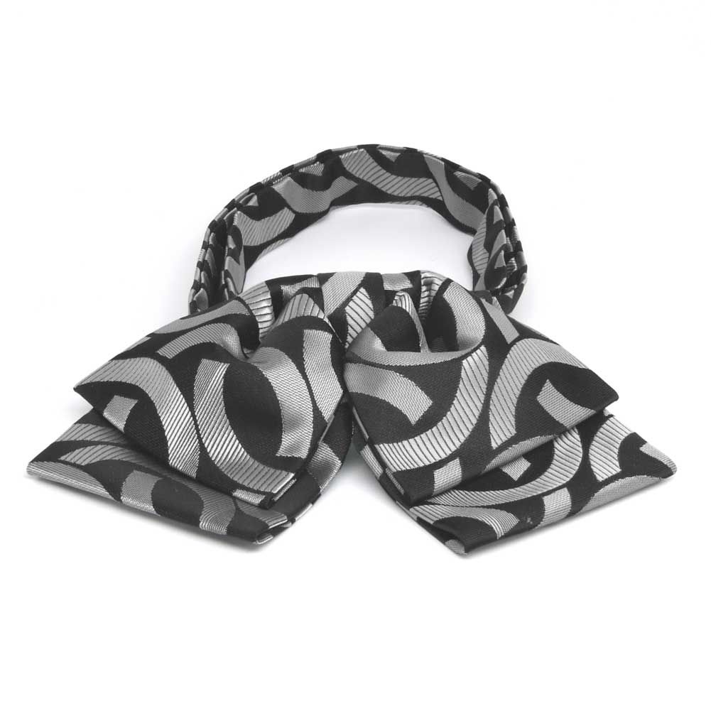 Black and Silver Link Pattern Floppy Bow Tie | Shop at TieMart ...