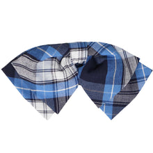 Load image into Gallery viewer, Blue and navy plaid floppy bow tie