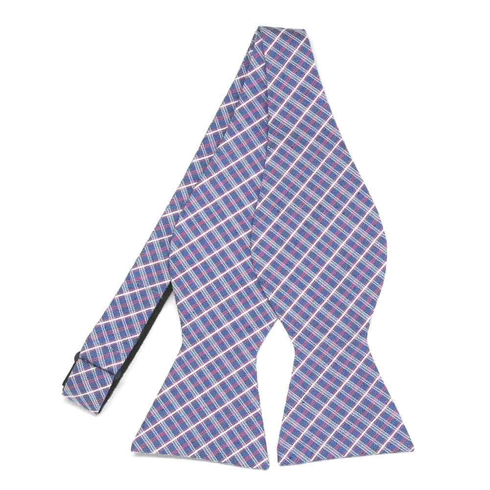 Blue Plaid Linen/Silk Self-Tie Bow Tie | Shop at TieMart – TieMart, Inc.