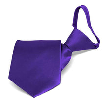 Load image into Gallery viewer, Boys&#39; Amethyst Purple Solid Color Zipper Tie