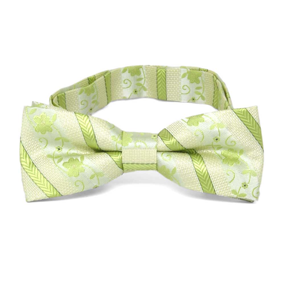 Boys' Apple Green Floral Striped Bow Tie | Shop at TieMart – TieMart, Inc.