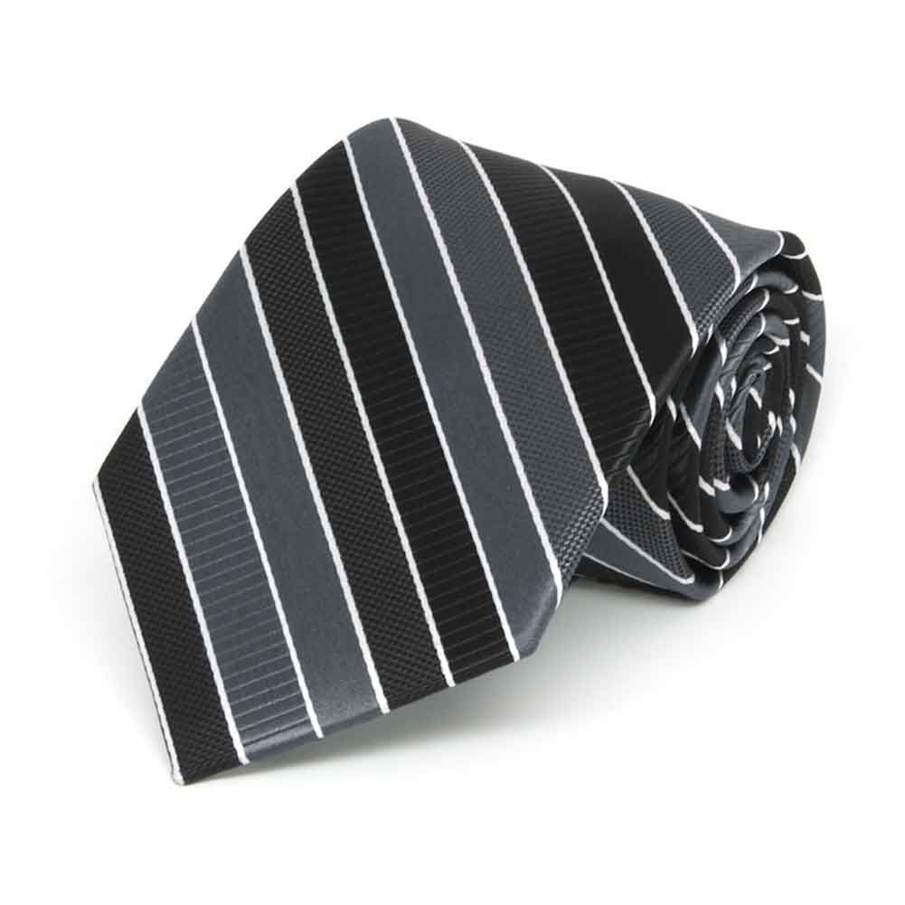 Boys Black Striped Necktie Shop At Tiemart Tiemart Inc 3611