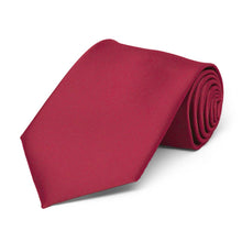 Load image into Gallery viewer, Boys&#39; Crimson Red Solid Color Necktie