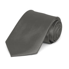 Load image into Gallery viewer, Boys&#39; Graphite Gray Solid Color Necktie