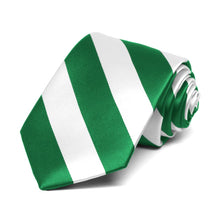 Load image into Gallery viewer, Boys&#39; Kelly Green and White Striped Tie