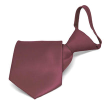 Load image into Gallery viewer, Boys&#39; Merlot Solid Color Zipper Tie