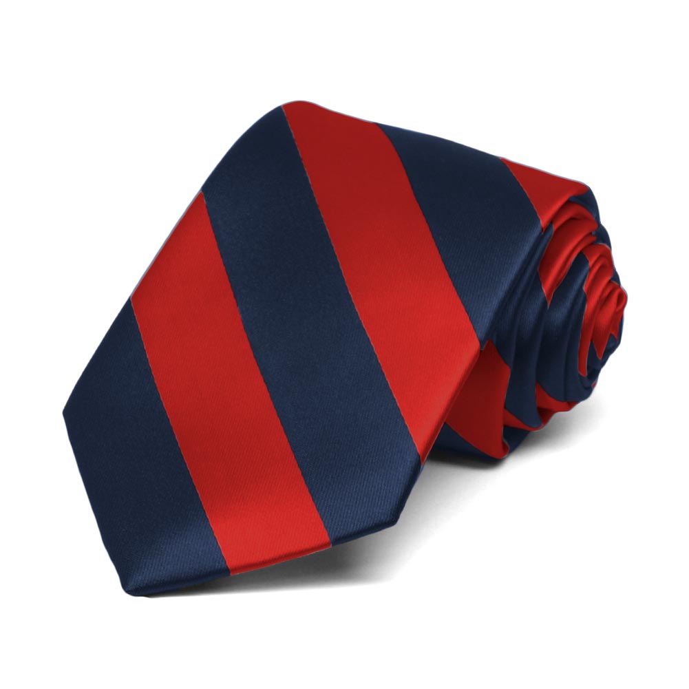 Boys' Red and Navy Blue Striped Tie | Shop at TieMart – TieMart, Inc.