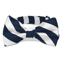 Load image into Gallery viewer, Boys&#39; Navy Blue and White Striped Bow Tie